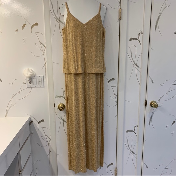 Gold/Champagne Blouson Evening Gown with Jacket - Picture 3 of 11